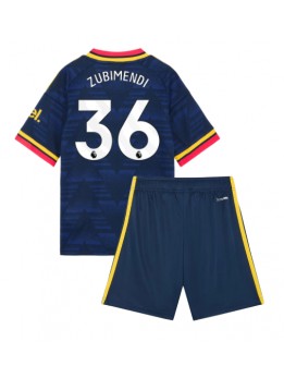 Arsenal Martin Zubimendi #36 Replika Borta Kläder Barn 2026-27 Kortärmad (+ byxor)